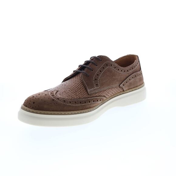 Bruno Magli Salento Raffia Mens Shoes Brown Oxfords Made in Italy Size 10.5 M main image 6